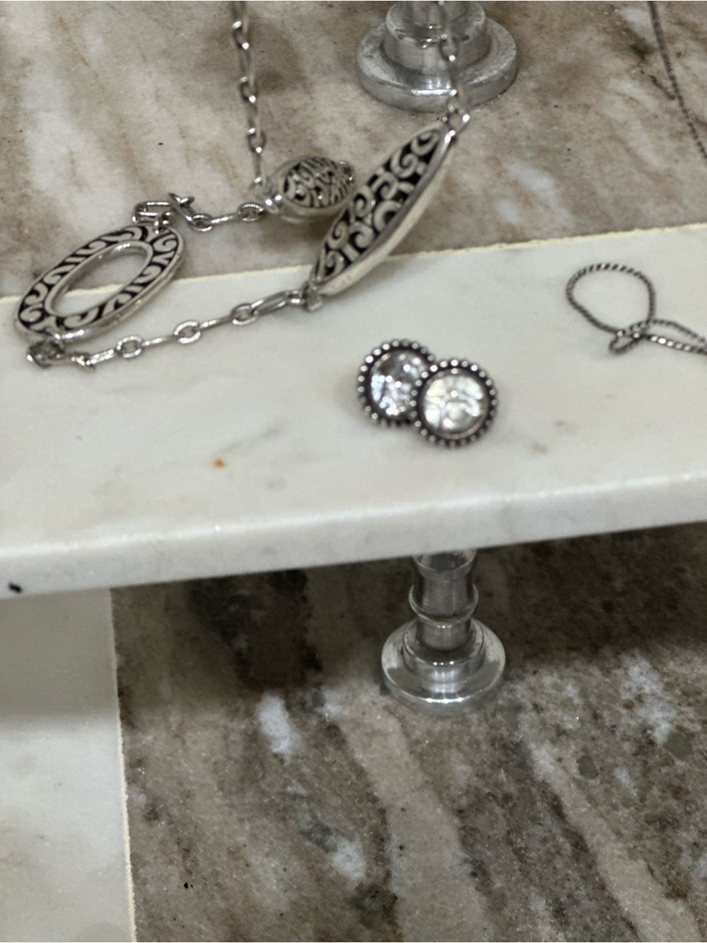 6 piece set Brighton Silver and Gold Mixed-Metal Heart & Filigree Necklace - Picture 8 of 11